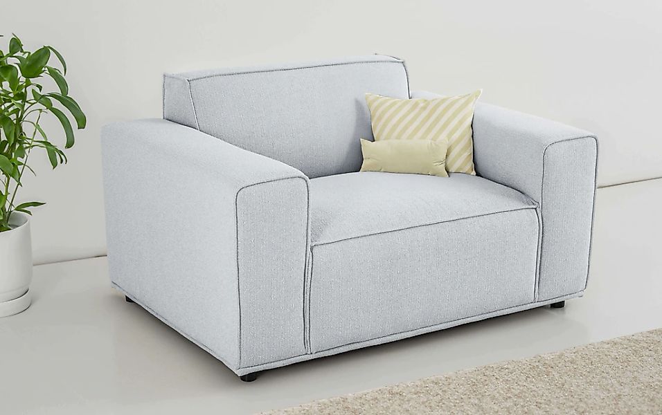 Home affaire Loveseat "Avelin, 1.5 Sitzer, 140 cm, Chenille, Struktur-Boucl günstig online kaufen