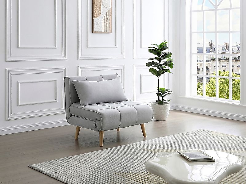 Schlafsessel - Stoff - Hellgrau - CHILA günstig online kaufen