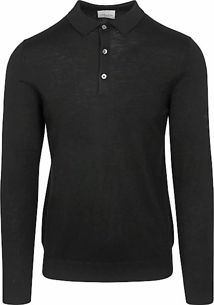 Profuomo Longsleeve Poloshirt Merinowolle Schwarz - Größe XL günstig online kaufen