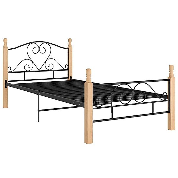 vidaXL Bett Bettgestell Schwarz Metall 100x200 günstig online kaufen