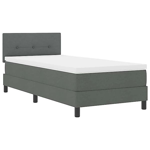 vidaXL Boxspringbett mit Matratze Dunkelgrau 90 x 200 cm Stoff 3342178 günstig online kaufen