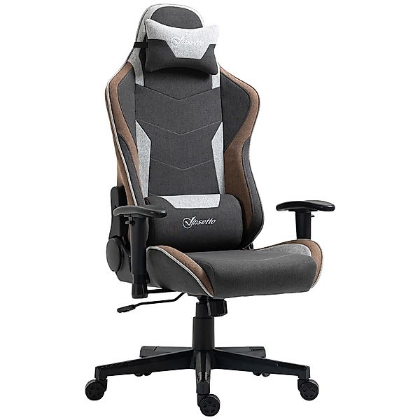 Vinsetto Gaming-Stuhl Ergonomisch mit Armlehnen, Kopfstütze und Höhenverste günstig online kaufen