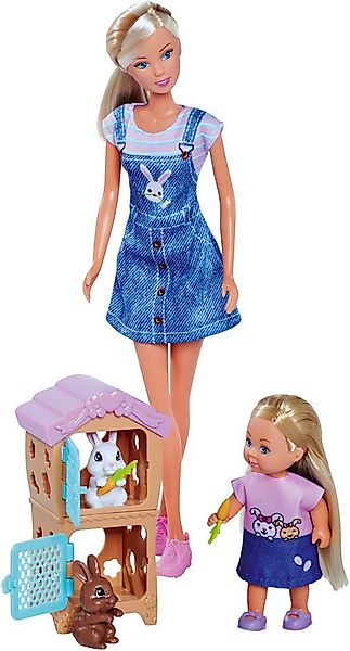 SIMBA Anziehpuppe Steffi Love, Rabbit Family, mit Schwester Evi und zwei Ha günstig online kaufen