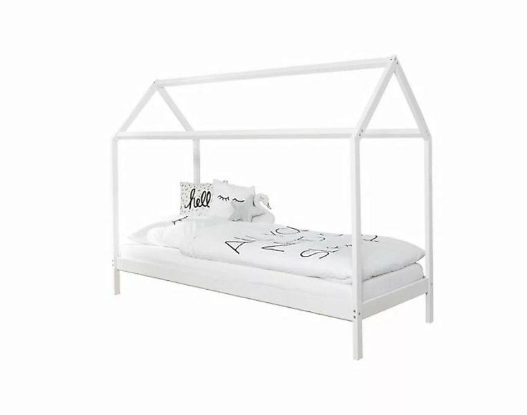Ticaa Hausbett Kinderbett Hausbett "Lina" 90x200 cm Kiefer weiß, Hausbett i günstig online kaufen