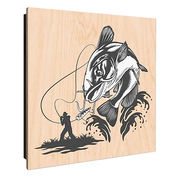 Banjado Großer Schlüsselkasten Holz 30x30cm Schwarz Scharnier Links 50 Hake günstig online kaufen