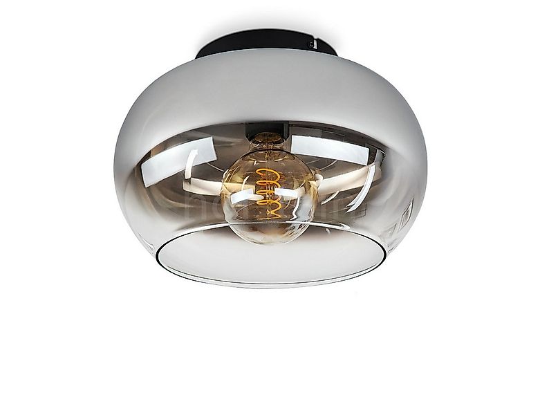 hofstein Deckenleuchte »Cardeto« Deckenlampe aus Metall/Glas in Schwarz/Chr günstig online kaufen