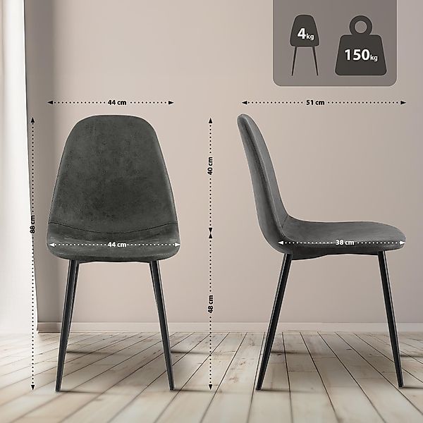 CLP Esszimmerstuhl Napier (4er Set), Metall, günstig online kaufen