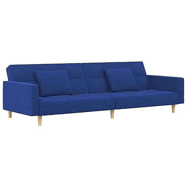 vidaXL Schlafsofa 2-Sitzer mit 2 Kissen Blau Stoff 375803 günstig online kaufen