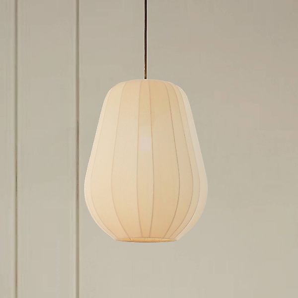 Lindby Hängeleuchte Helin, beige, Ø 30 cm, Stoff günstig online kaufen
