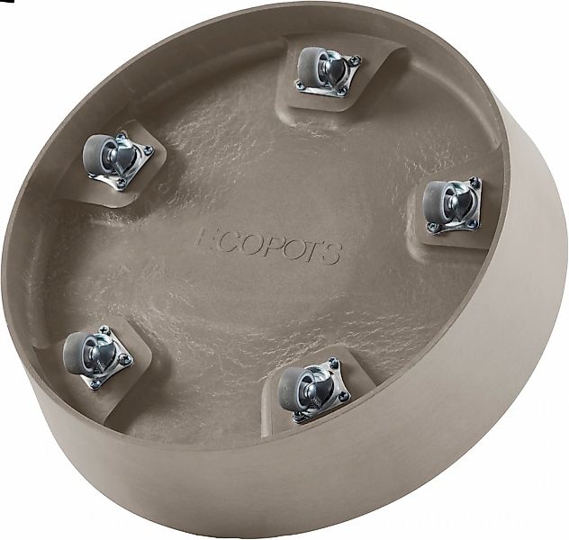 ECOPOTS Blumentopfuntersetzer SAUCER WHEELS Taupe, BxTxH: günstig online kaufen