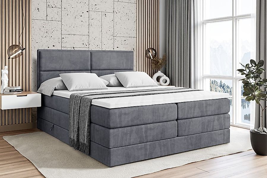 ALTDECOR Boxspringbett AURA KING (Multipocket-Matratze H4, H3 Matratze Bone günstig online kaufen