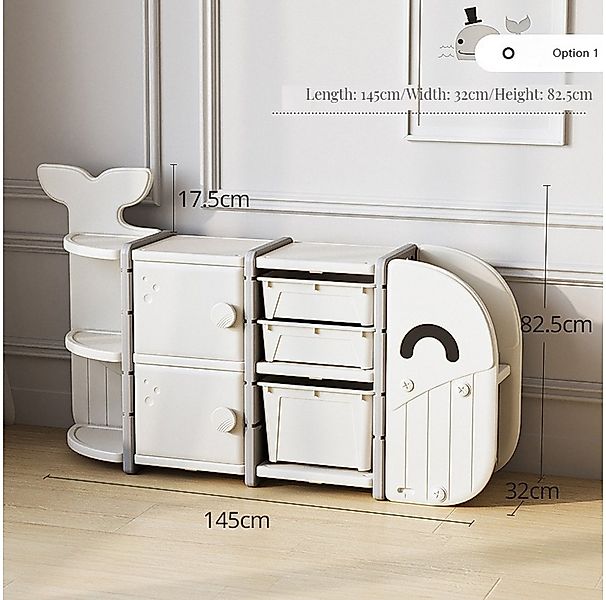 habeig Kinderregal Wal Aufbewahrungsregal Kinderzimmer beige Kinderschrank günstig online kaufen