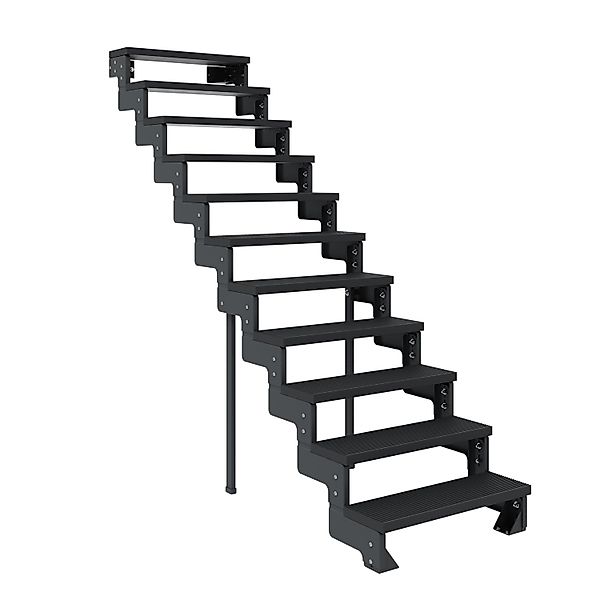 Dolle Außentreppe Gardentop Anthrazit 11 Stufen 80 cm Anthrazit Ohne Geländ günstig online kaufen