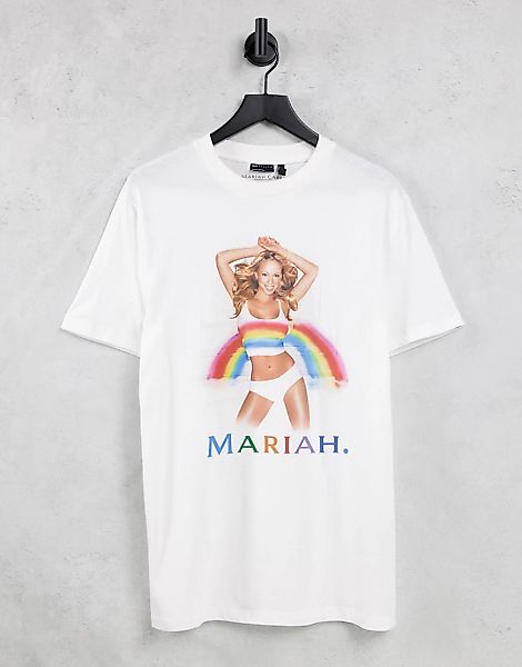 ASOS DESIGN – T-Shirt in Weiß mit „Mariah Carey“-Aufdruck günstig online kaufen