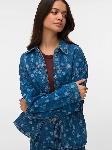 Vero Moda Jeansbluse "VMHAYDEN LS FLOWER DENIM SHIRT RA380" mit Blumenmuste günstig online kaufen