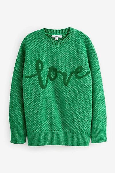 Next Rundhalspullover Pullover mit Schriftzug „Liebe“ (1-tlg) günstig online kaufen