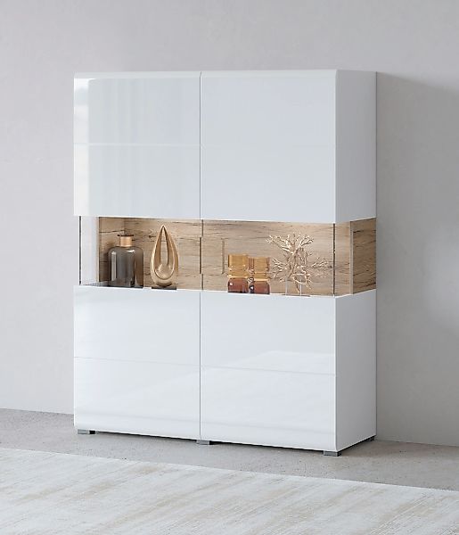 OTTO home Highboard "Toledo,Breite 121,5 cm, trendige Hochkommode mit 2 Tür günstig online kaufen