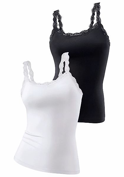 LASCANA Unterhemd, (2er-Pack), mit innenliegendem Bustier, Spaghettiträger- günstig online kaufen