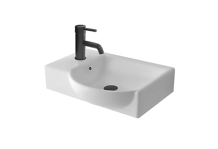 Alpenberger Waschbecken 45 cm Breit - Hängewaschbecken mit Überlauf aus Ker günstig online kaufen