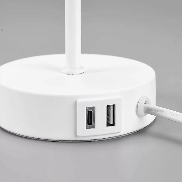 Tischleuchte Jaro mit USB-Anschluss, weiß/weiß günstig online kaufen