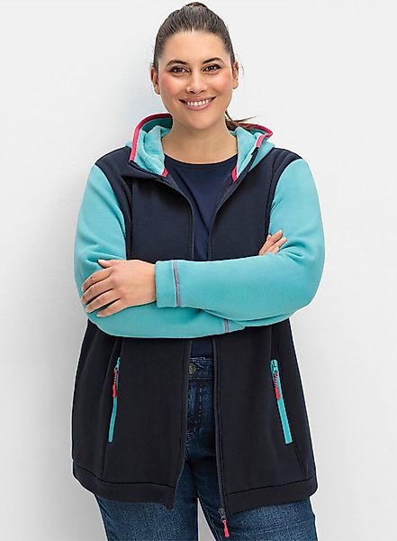 Sheego Trainingsjacke Fleecejacke Langarm günstig online kaufen