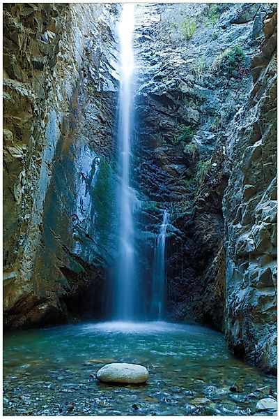 Wallario Glasbild, Wasserfall bei Sonneneinfall, in günstig online kaufen