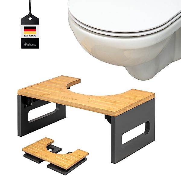 eluno Fußhocker Toilettenhocker aus Bambus, platzsparend günstig online kaufen