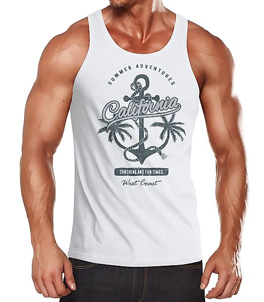Tanktop Herren Tank-Top Anker Palmen Anchor günstig online kaufen