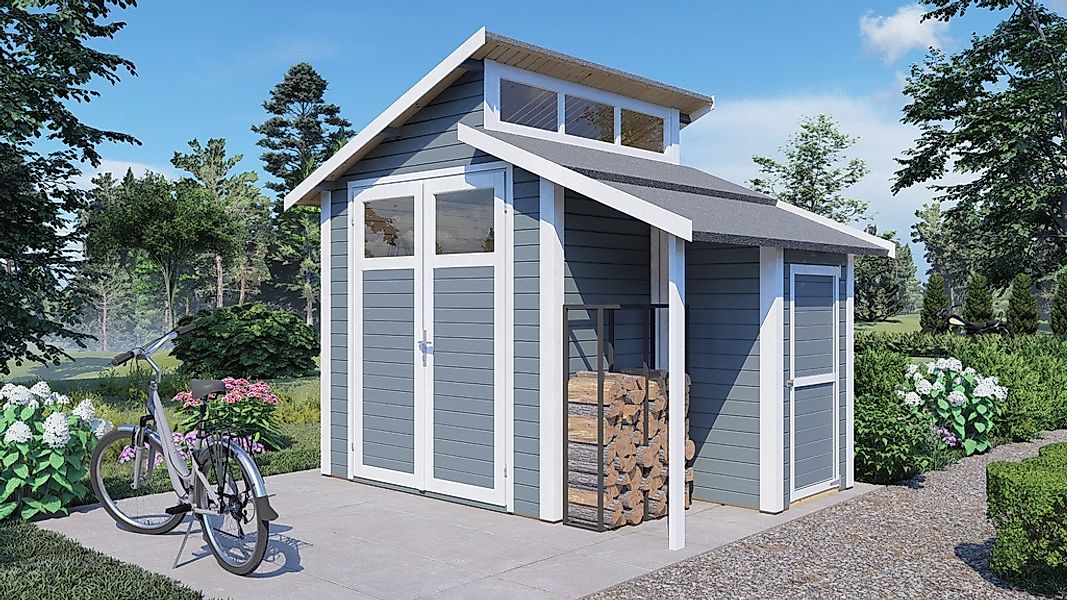 BERTILO Gartenhaus "Studio Set 2, in verschiedenen Farben", mit Doppelpultd günstig online kaufen