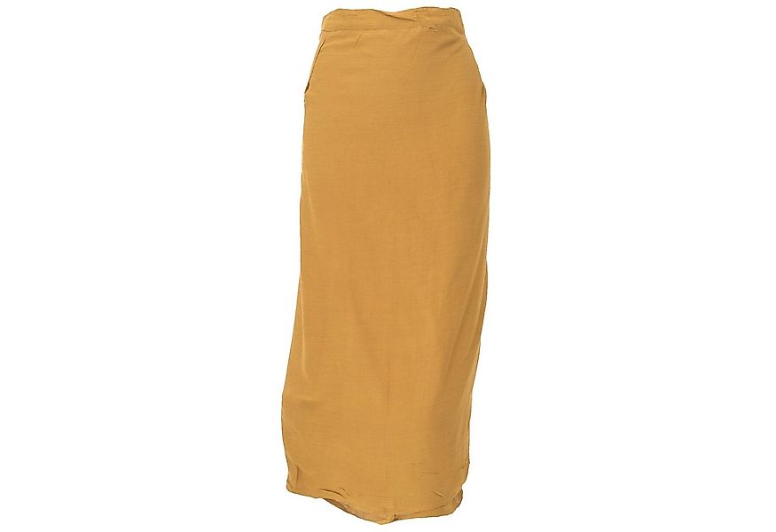 Guru-Shop Minirock Langer Wickelrock, Strandrock, Sommerrock - curry günstig online kaufen