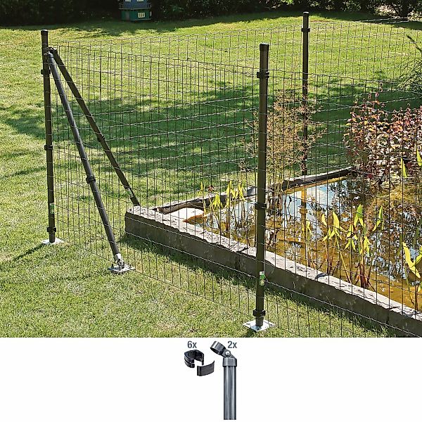 Alberts Eckpfosten "Fix-Clip Pro", für Maschendrahthöhe 153 cm, zum Einbeto günstig online kaufen