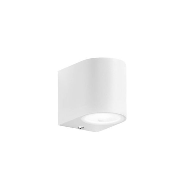 Außenwandlampe ONE, weiß, Höhe 8 cm, Metall, IP54 günstig online kaufen