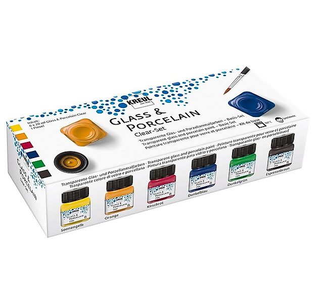 C. KREUL Porzellanfarbe KREUL Glass & Porcelain Farben Set Clear mit Pinsel günstig online kaufen