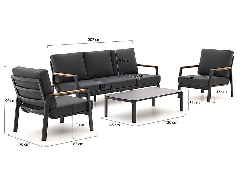 Bellagio Ciane Sessel-Sofa Lounge-Set 4-teilig (5-Sitzer) günstig online kaufen