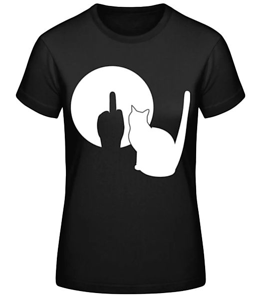 Katzen Schatten Mittelfinger · Frauen Basic T-Shirt günstig online kaufen