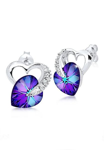 Elli Paar Ohrstecker Herz Liebe 925 Silber, mit Kristallen von Swarovski®, günstig online kaufen
