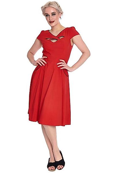 Voodoo Vixen A-Linien-Kleid Criss Cross Contrast Piping Vintage Rockabilly günstig online kaufen