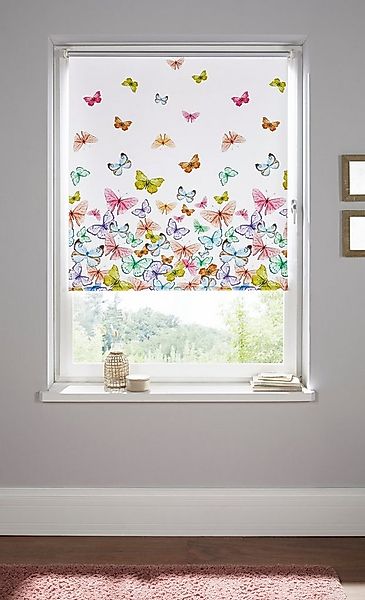 Seitenzugrollo Butterfly, Home affaire, verdunkelnd, ohne Bohren, freihänge günstig online kaufen