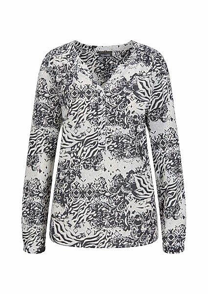 GOLDNER Schlupfbluse "Florale Druckbluse mit V-Ausschnitt" Unikat-Print günstig online kaufen