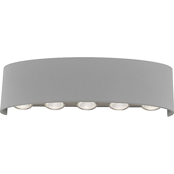 LED Wandleuchte Carlo in Silber pulverbeschichtet 10x 0,8W 1200lm IP54 günstig online kaufen