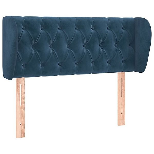 vidaXL Bett, Kopfteil mit Ohren Dunkelblau 103x23x78/88 cm Samt günstig online kaufen