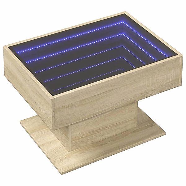 vidaXL LED-Couchtisch Sonoma Eiche 70x50x45 cm Holzwerkstoff 847534 günstig online kaufen