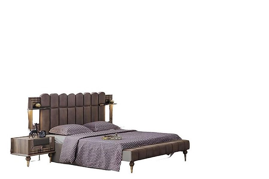 Xlmoebel Bett Luxuriöses Schlafzimmer-Set mit Doppelbett in Holzoptik und b günstig online kaufen