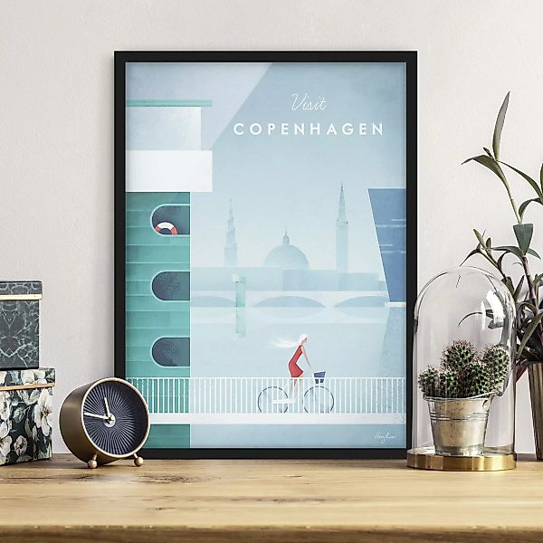 Bild mit Rahmen Architektur & Skyline - Hochformat Reiseposter - Kopenhagen günstig online kaufen