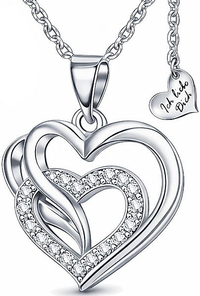 Limana Herzkette für Damen 925 Sterling Silber Kette mit Herz Anhänger Schm günstig online kaufen