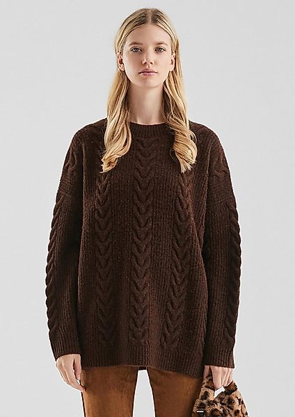 QS Longpullover Strickpullover Weicher oversize Zopfpullover günstig online kaufen