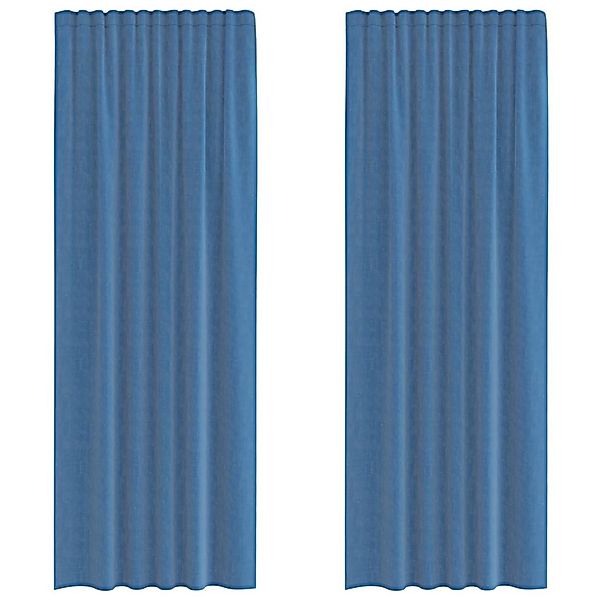 vidaXL Voile Vorhänge mit Stangentaschen 2 Stk Königsblau 4102215 günstig online kaufen