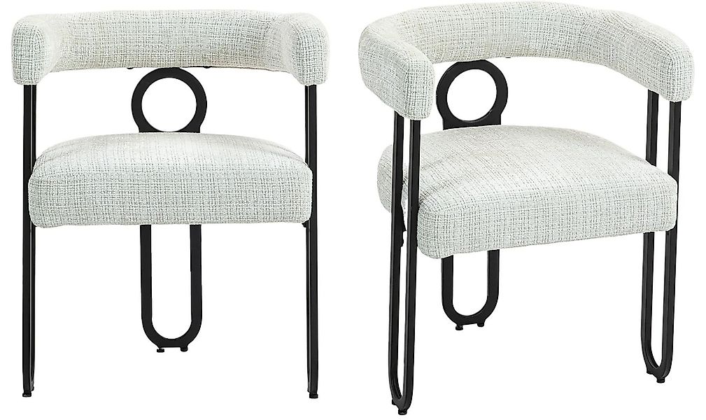 LVHOM Gartenstuhl Retro-Ring Metall 2-/4-/6er-Set, Chenille/PU günstig online kaufen