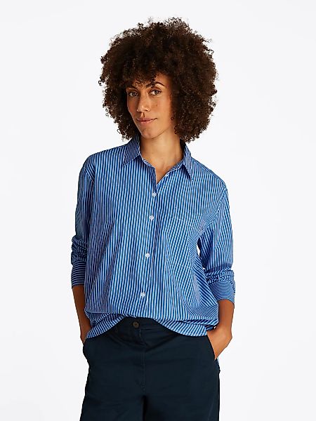 Tommy Hilfiger Hemdbluse "ESS POPLIN EASY FIT SHIRT", Hinten länger geschni günstig online kaufen