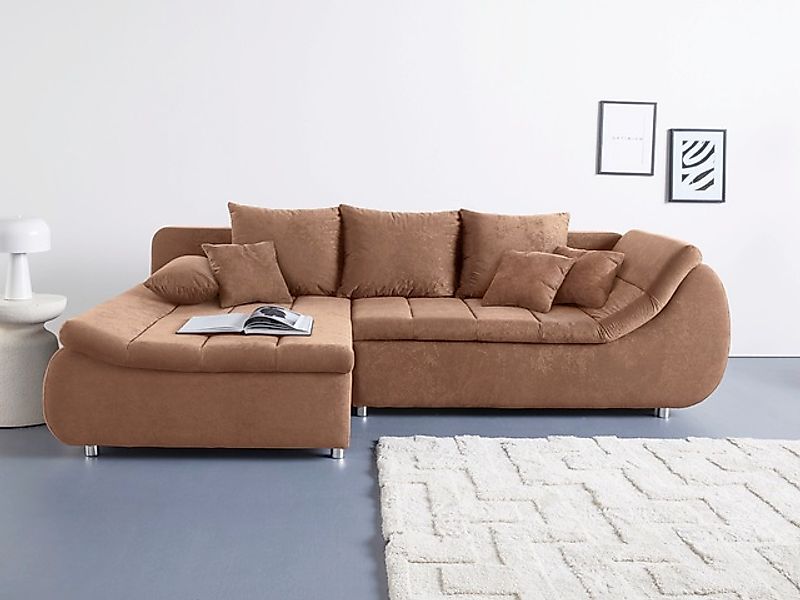 Home affaire Ecksofa »Imola, elegant und modern, aktuelle Steppung im Sitz, günstig online kaufen
